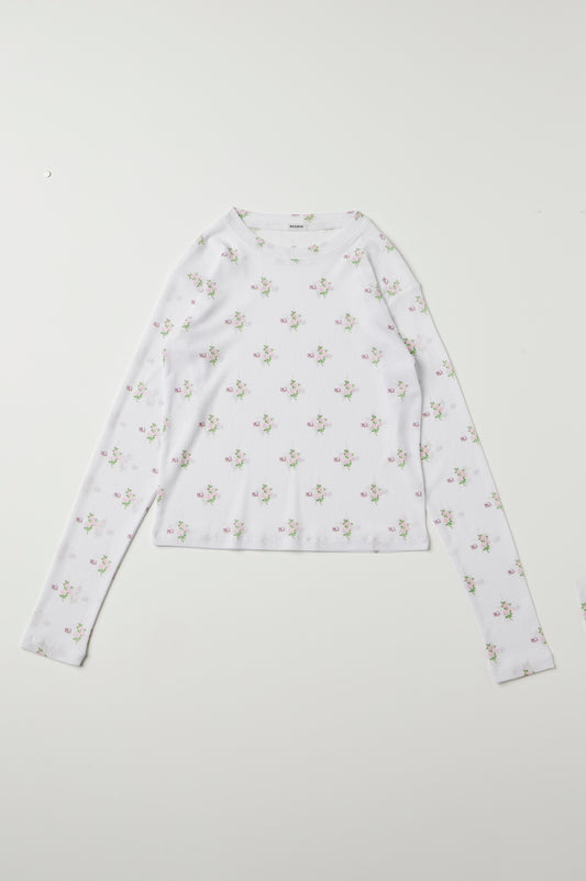 floral graphic jersey top