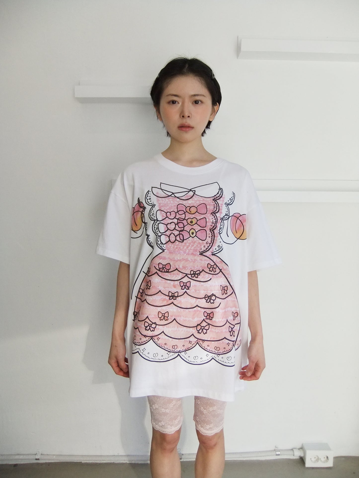peach gongju oversized  T-shirt