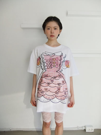 peach gongju oversized  T-shirt