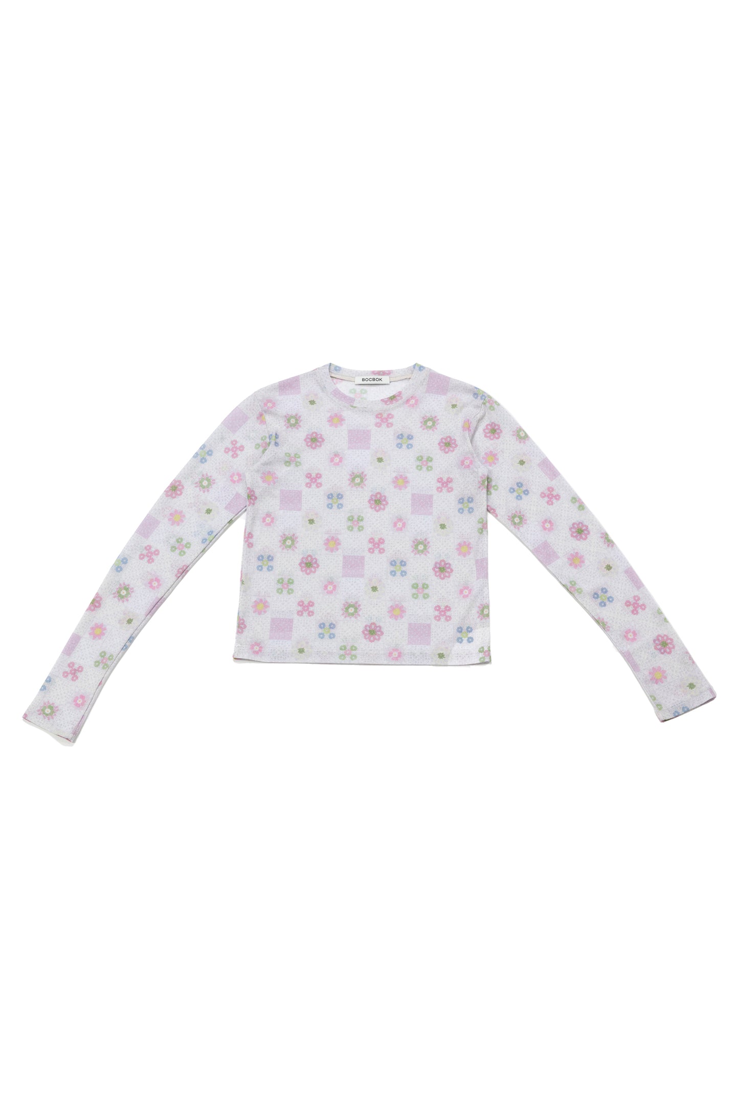 flower motif jersey top