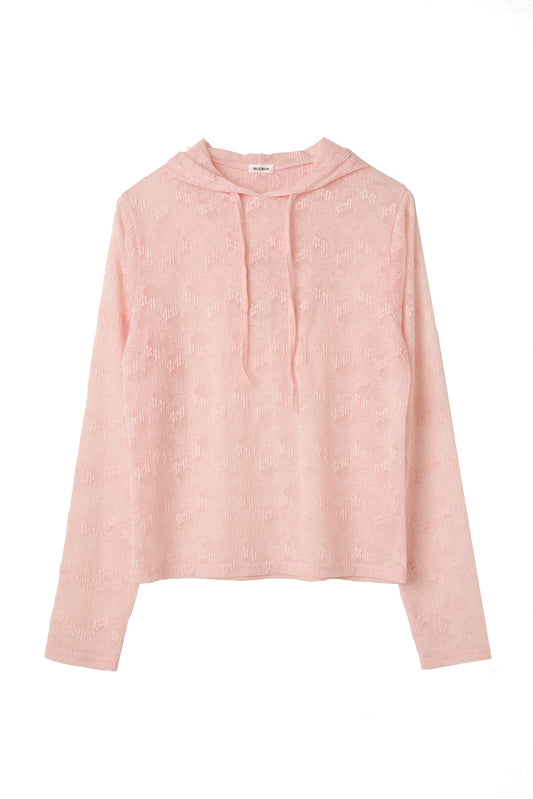 lace hooded blouse