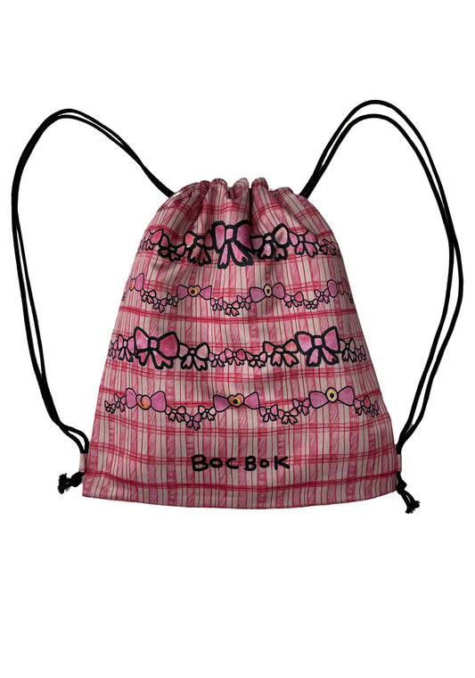 mimichan ribbon drawstring bag