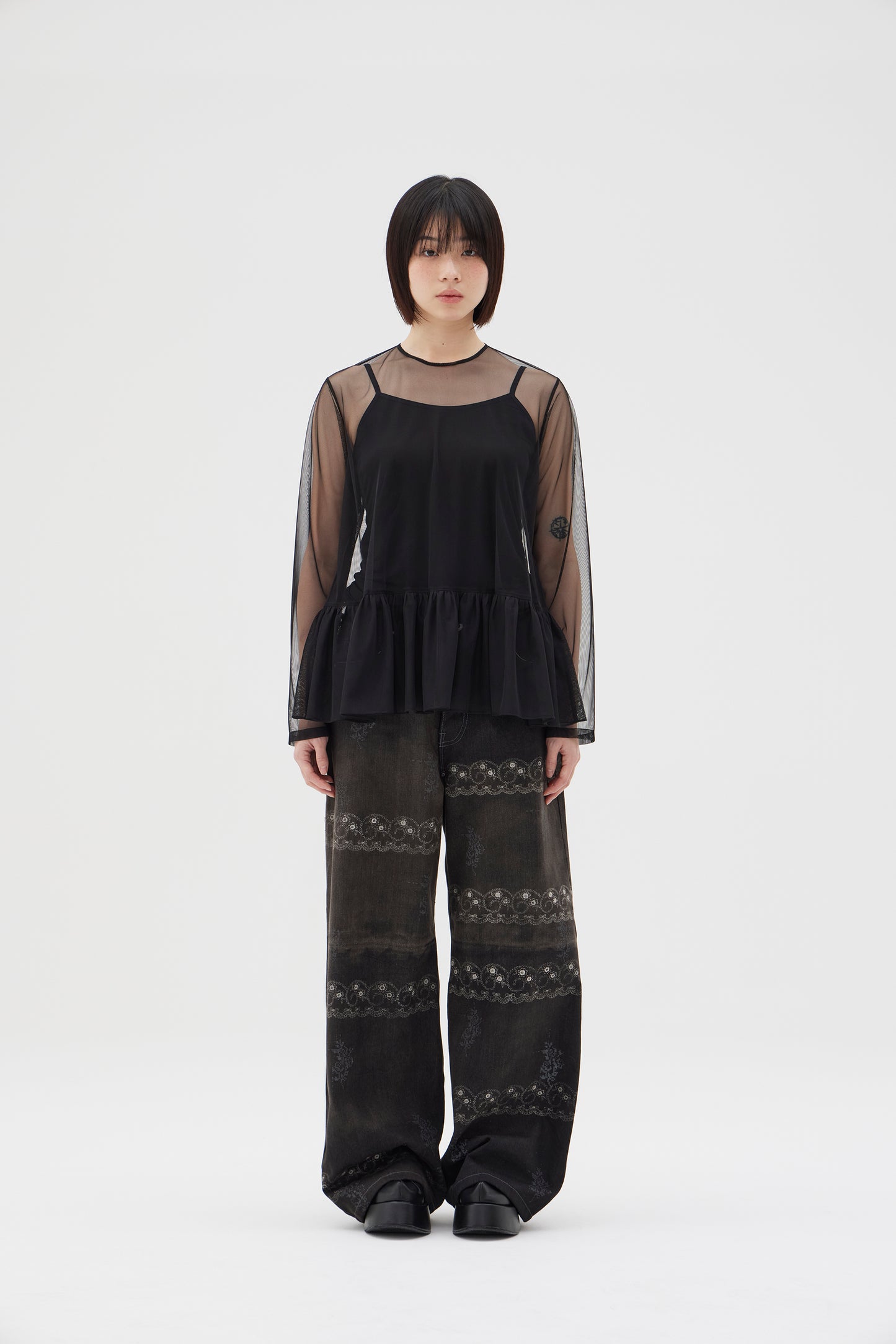petal shirring blouse