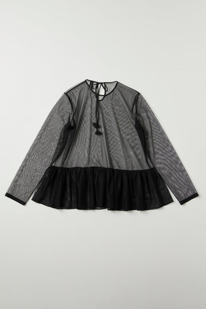 petal shirring blouse