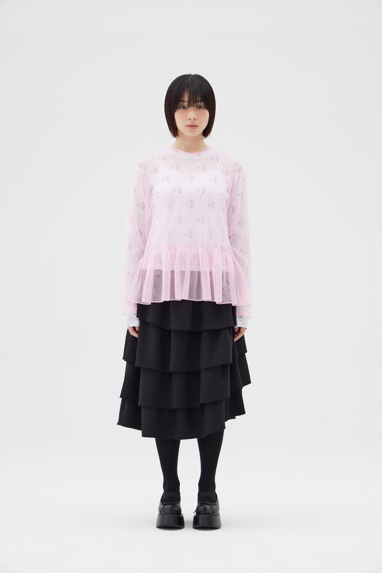 petal shirring blouse