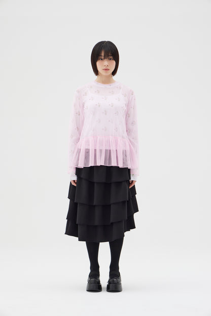 petal shirring blouse