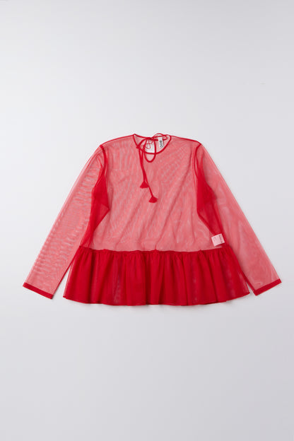petal shirring blouse