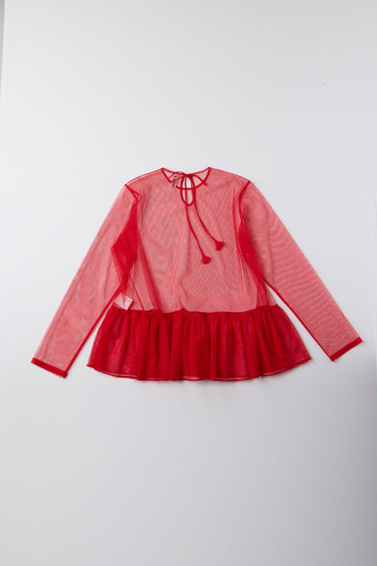petal shirring blouse