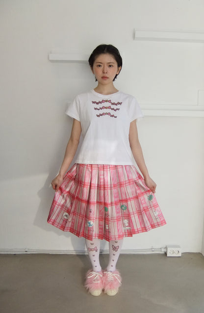 dreaming peach pleats skirt