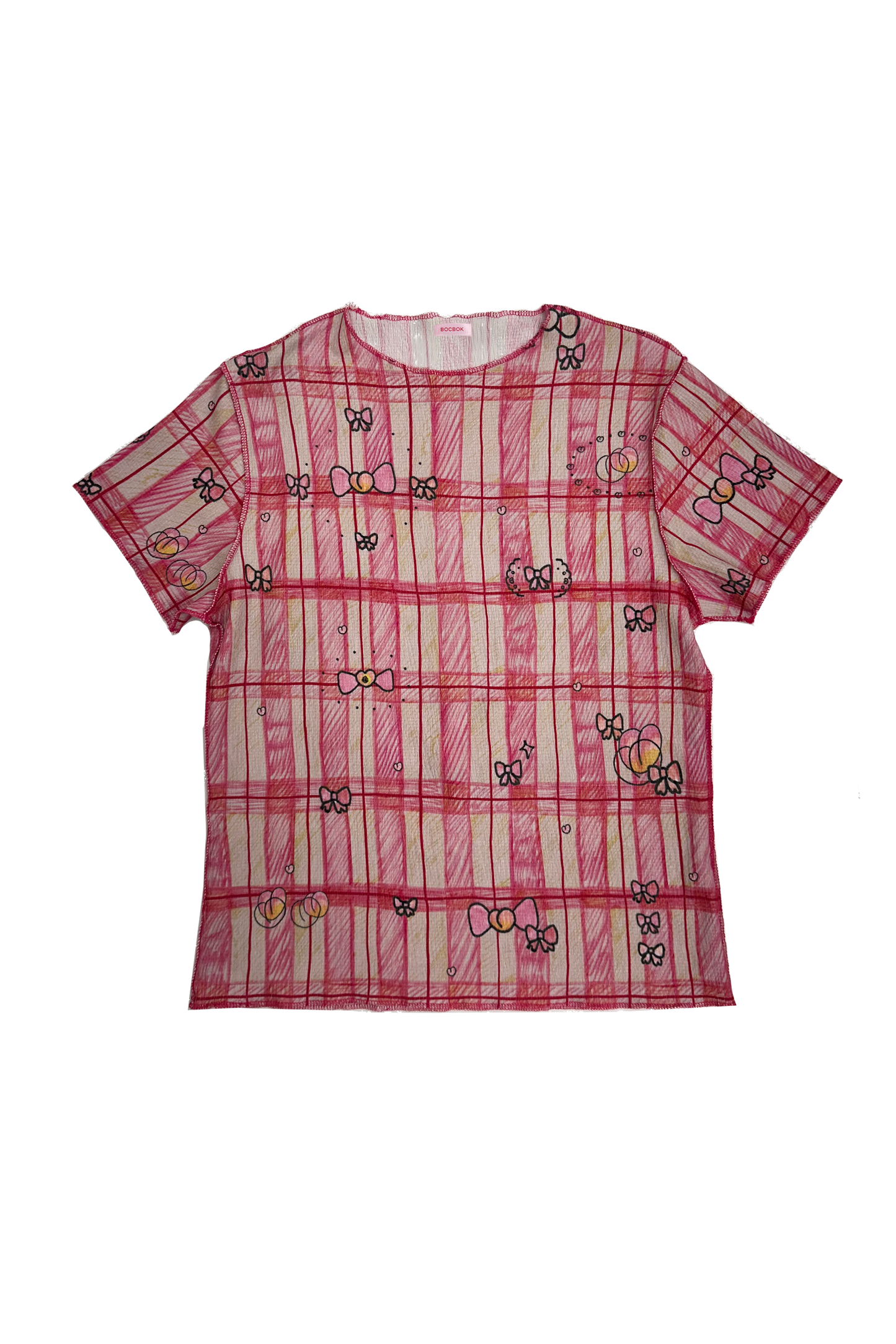 peach planet wrinkle T-shirt　
