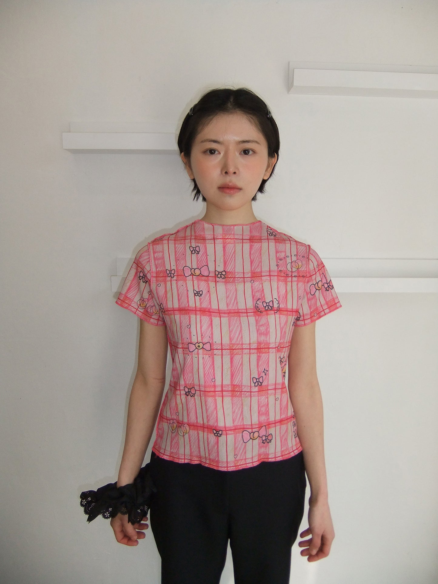 peach planet wrinkle T-shirt　